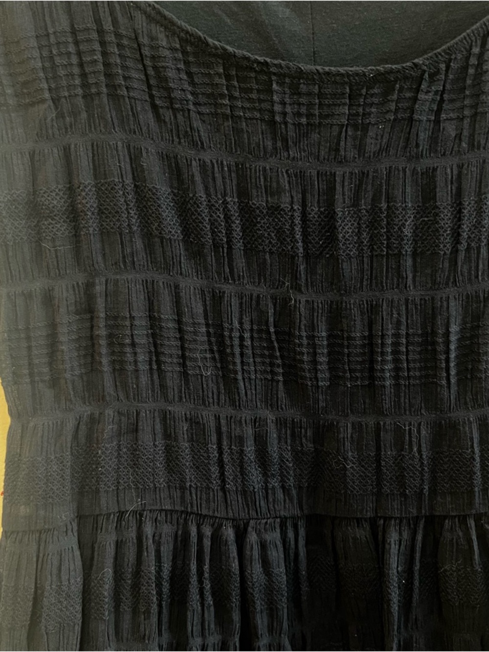 Max Studio (Nordstrom) Navy Sleeveless Ruched Cotton Tiered Mini Dress - Navy - Picture 2 of 5